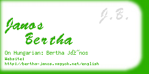 janos bertha business card